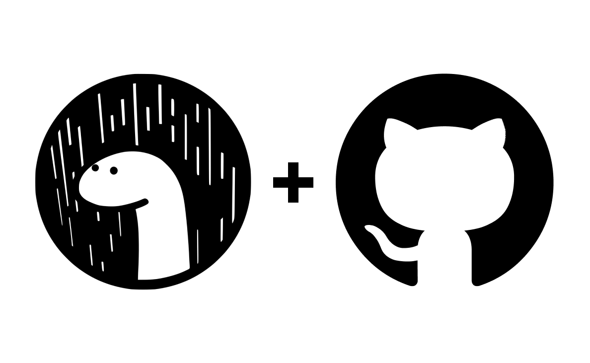 Deno and Github logos with an addition symbol between them